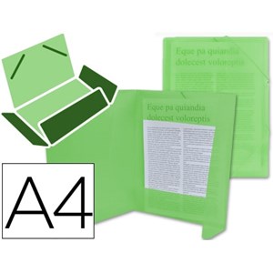 Capa Plástica C/Elástico, Lider CG70, PP, A4, Verde