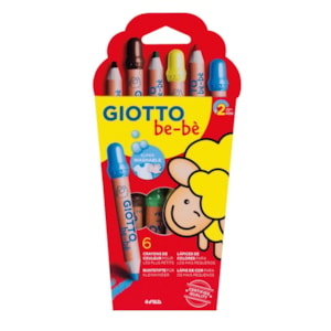 Lápis Cor Giotto BE-BÉ, super largos, Refª 469600  c/6 cores