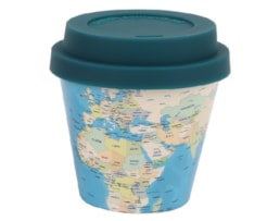 Copo de café, 90ml, c/tampa, RPET, ID5113, Blue Map