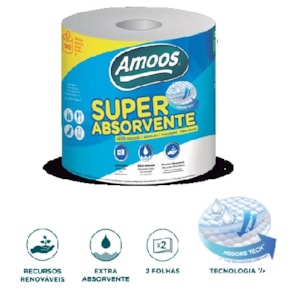 Papel Multiusos, 2 Fls. Amoos, Super absorvente, 180 usos