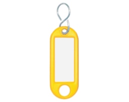 Porta Chaves c/gancho e Etiquetas Plástica, amarelo