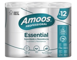 Papel Higiénico Amoos, Essential, 2F., 16mts, saco c/12 Rl.