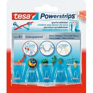 Autoc. Tesa Powerstrips 58900, 5 Ganchos Deco Transp