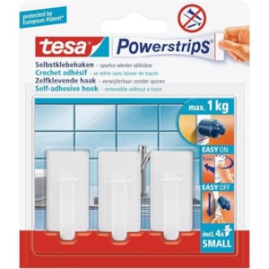 Autoc. Tesa Powerstrips 57530, 3 Mini Gancho Bco