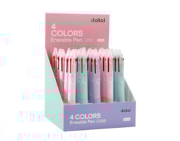 Esferográfica 4 cores, apagável, XL1806O, Pastel