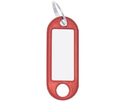 Porta Chaves c/argola e Etiquetas Plástica, vermelho