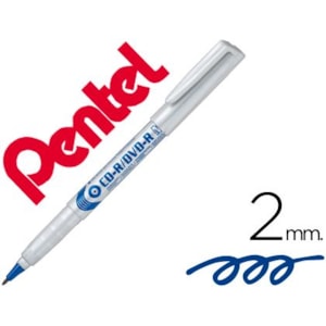Marcador Pentel NMS51 CD/DVD, Permanente, Azul