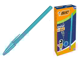 Esferográfica Bic cristal Glacé, azul, escrita azul