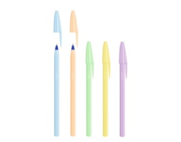 Esferográfica Bic cristal Pastel, tubo c/40, escrita az.