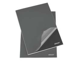 Caderno A5, Agraf. Capa Preta c/ capa plástica, 80fls Quad