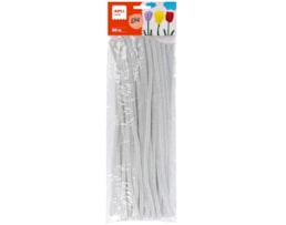 Chenille Apli 6mmX30Cm, R13277, Bl. c/50 tiras Branco