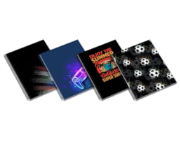 Caderno A5 Ambar Esp. C/D 80F/100grs,Teen Inverse-26, Paut.