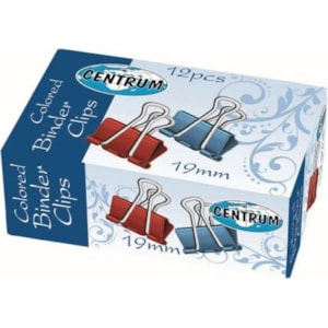 Molas p/ Papeis 19mm cores, Centrum 82755, Cx.12 Unid.