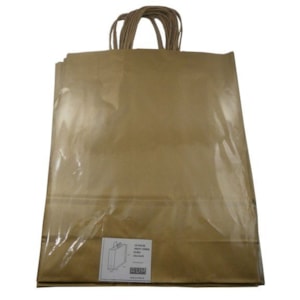 Saco c/ asa torcida 32X12X41cm Kraft Ouro, Emb. 10