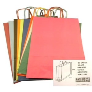 Saco c/ asa torcida 32X12X41cm Sortido, Emb. 10