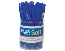 Esferográfica Plus Soft, Retrátil, Exp. c/25, R.080902, azul