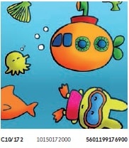 Papel Fantasia 70x100, Fundo Mar, Emb. c/25 Fls., C10/172