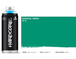 Tinta Spray MTN Hardcore, 400 ml, verde cirúrgico