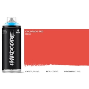 Tinta Spray MTN Hardcore, 400 ml, Vermelho colorado