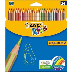 Lápis cor Bic Tropicolors 2, cx. c/24 longos