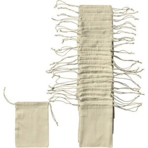 Saco algodão natural c/ asa, pequeno, 10X15cm