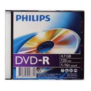 DVD-R  Philips 4.7 Gb 16X, Slim Case, Pack 10