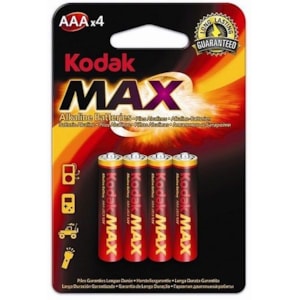Pilhas Alcalinas Kodak Max LR03-AAA, Blister c/4