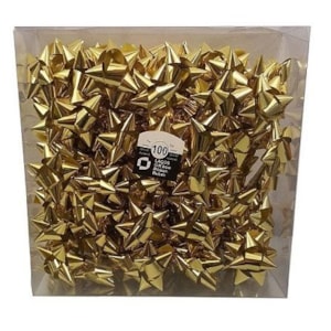 Laços p/ prendas 3", metal Ouro, Cx. 100