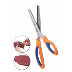 Tesoura Faibo Cabo Plástico, Zig Zag, 24cm, ergonómica