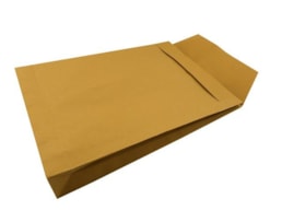 Envelope Saco Kraft A4 c/ Fole, pala encasar, 25X35X6cm