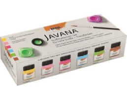 Tinta Javana tecidos claros, Set c/ 6X20ml. Cores da moda