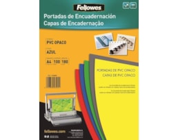 Capas Fellowes PVC Cores Opacas A4 180 Mic Preto Pack 100 Fs