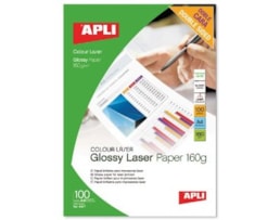 Papel Apli A4 Laser Glossy 2 faces 160 grs Ref. 11817 c/100