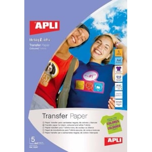 Papel Transfer A4 Apli T-Shirt Escuras Ref.10247 5fls
