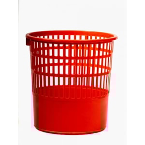 Cesto Plástico p/ Papeis Inúteis Aberto Refª300, Vermelho