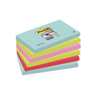 Blocos Post It 76x127mm Refª 655-6SS-MIA Pack 6X100Fls