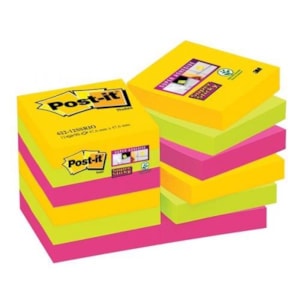 Blocos Post It 47,6X47,6mm Ref. 622-12SSRIO, Pack c/12X100F