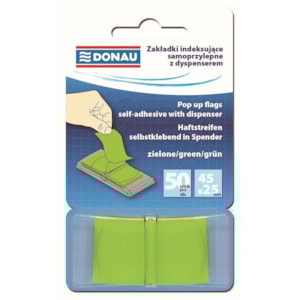 Index Donau 7558, 25X45mm, dispensador c/50 fls (680), Verde