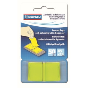 Index Donau 7558, 25X45mm, dispensador, 50fls (680), Amarelo