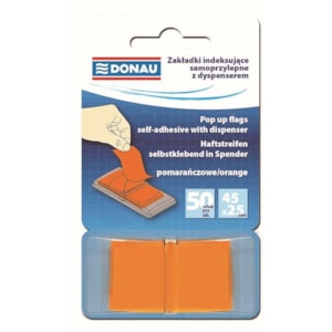 Index Donau 7558, 25X45mm, dispensador, 50fls (680), Laranja