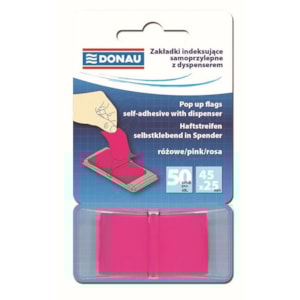 Index Donau 7558, 25X45mm, dispensador, 50fls (680), Rosa