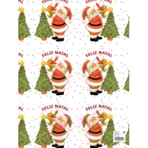 Papel Fantasia Natal 70x100, Emb. c/25 Fls. Refª 610