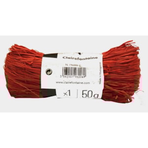 Fio de Rafia Natural Meada c/50g. Refª196006C, Vermelho