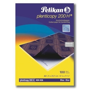 Papel Quimico Pelikan A4, azul, Plenticopy 200H cx.100