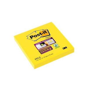 Blocos Post It Super Sticky, 76x76mm Ref.654, Amarelo Ultra