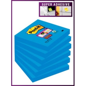 Blocos Post It, 76x76mm Ref.654-6SS-EB, Azul Mediterrâneo