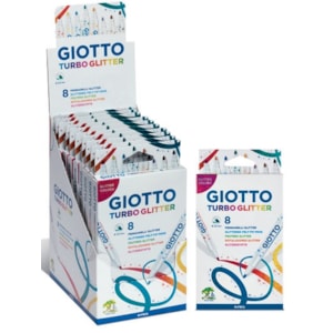 Marcador Giotto Turbo Glitter c/8 cores, Ref.425800