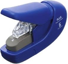 Máquina Agrafar s/ agrafes Plus SL106AB, paper clinch, Azul