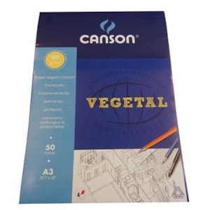 Caderno A3 Vegetal 90g Canson Refª 5627, 50fls