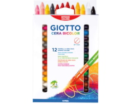Lápis Cera Giotto Maxi Bicolor c/12, Ref.291300